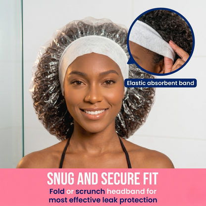 Extra-Large Leak-Proof Processing & Shower Caps, 10 Pack