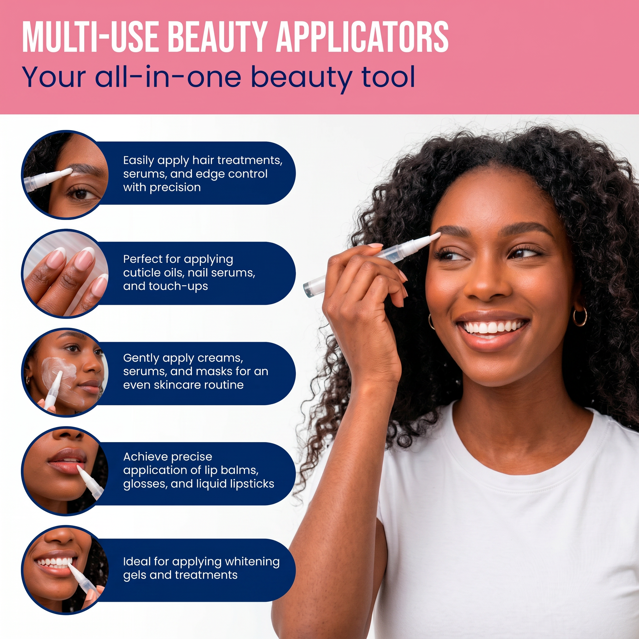 Refillable Beauty Applicator Pens 5 Pack